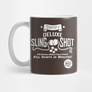 David's Slingshot Funny Bible Inspired David And Goliath Retro Vintage Poster Mug